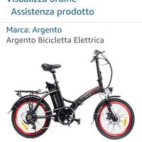 Bici elettrica argento piuma piu