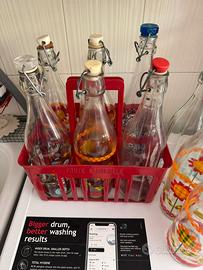 Bottiglie acqua 1 litro + cestino trasporto