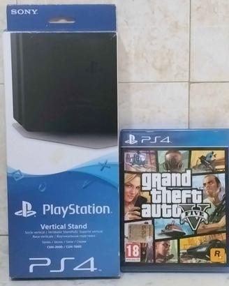BASE X CONSOLLE PS4 + GIOCO GRAND THEFT AUTO V