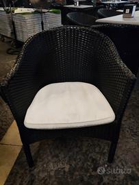 sedia poltrona con cuscini di colore Bianco 