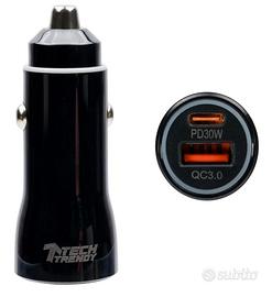 caricabatteria rapido 66w usb auto caricatore 12v