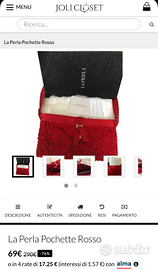 La Perla - Pochette rossa in seta