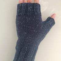 Guanti senza dita blu scuro scintillanti