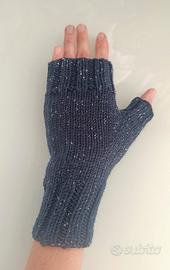 Guanti senza dita blu scuro scintillanti