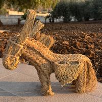 Asinello asino paglia intrecciata a mano Vetrina