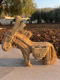Asinello asino paglia intrecciata a mano Vetrina