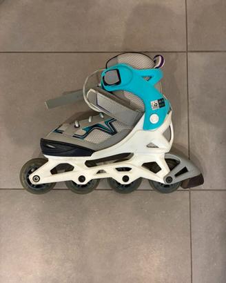 Pattini Oxelo 35-38 con ginocchiere e gomitiere
