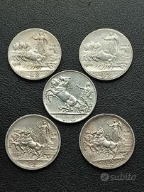 5 monete Regno Argento 90€