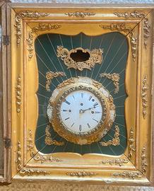 Orologio XVIII sec. dorato in legno