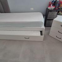 Letto doppio cameretta + cassettiera + armadio