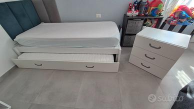 Letto doppio cameretta + cassettiera + armadio