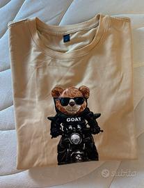 T-shirt beige Uomo M - teddy bear GOAT Moto