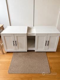Madia/mobile contenitore bianco effetto legno