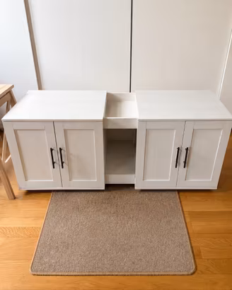 Madia/mobile contenitore bianco effetto legno