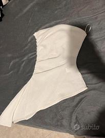 Top bianco senza spalline