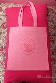 Shopper Swarovski rosa in tela