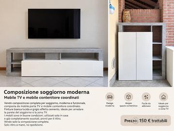 Composizione soggiorno moderna mobile TV 