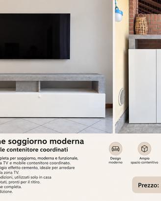 Composizione soggiorno moderna mobile TV 