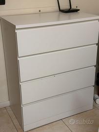 Malm Cassettiera Nianca con 4 cassetti 80x100