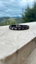Bracciale pelle e acciaio stainless steel