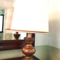 Abatjour in ottone con paralume originale h cm.50