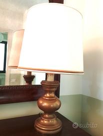 Abatjour in ottone con paralume originale h cm.50