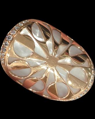 Anello Bvlgari 'Intarsio' in oro rosa madreperla 