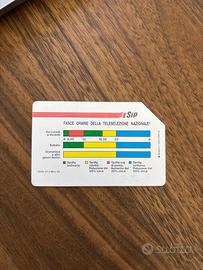 Scheda telefonica rara SIP fasce orarie