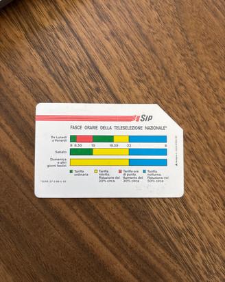 Scheda telefonica rara SIP fasce orarie