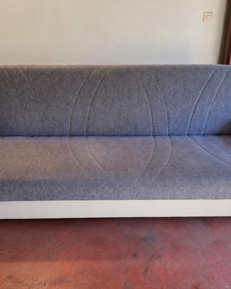 Divano letto 3 posti grigio e bianco