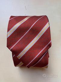 Cravatta regimental Tino Cosma 100% seta Vermillon