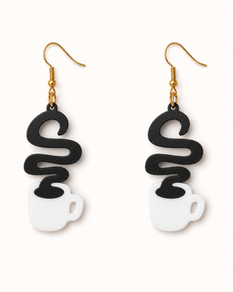 Orecchini a forma di tazza caffè diversi colori