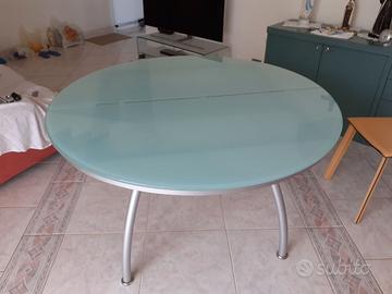 Tavolo Ciacci in vetro temperato + 4 sedie pelle