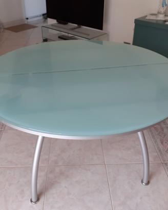 Tavolo Ciacci in vetro temperato + 4 sedie pelle