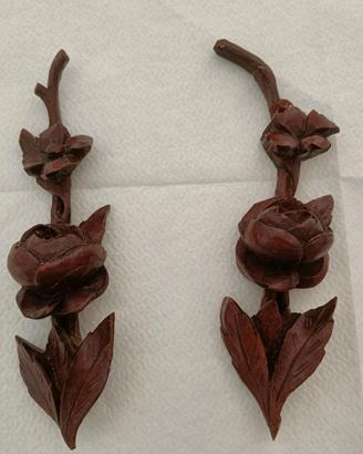 Antichi fiori fregi rose legno