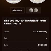 19 Monete in argento, 500 lire 1961