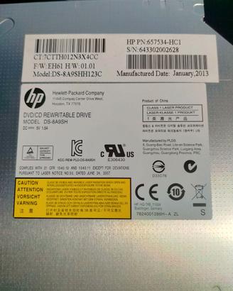 Unità HP DVD ReWriter SATA DS-8A9SHH123C
