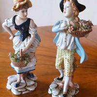 Statuette agresti porcellana Capodimonte vintage