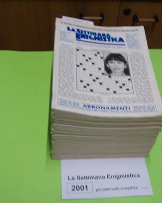 LA SETTIMANA ENIGMISTICA, anno 2001, parzialmente