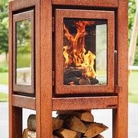 Caminetto in Corten da esterno Quaruba XL Mobile