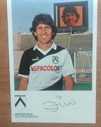 ZICO Udinese cartolina autografo 