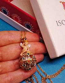 ISOLA BELLA collana argento 925 smaltata angelo