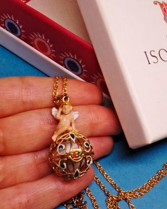 ISOLA BELLA collana argento 925 smaltata angelo