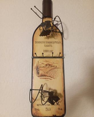Portabottiglie/Appendino da parete vintage