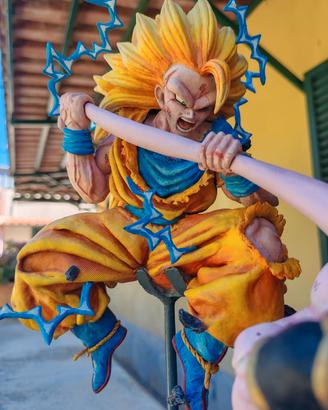 Dragon ball Z Due statue Goku SSJ3 Kid Buu Vegeta