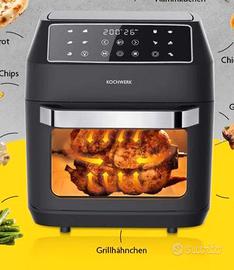 Friggitrice ad aria 2 griglie 12L cestello e grill