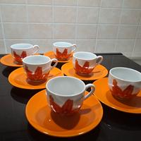 6 tazzine da caffè espresso con piattino