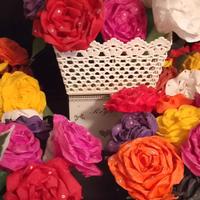 rose in carta crespa