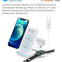 Caricatore wireless Iphone, Apple Watch, AirPods