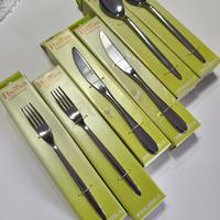 Set da 12 forchette, 12 cucchiai, 12 coltelli inox